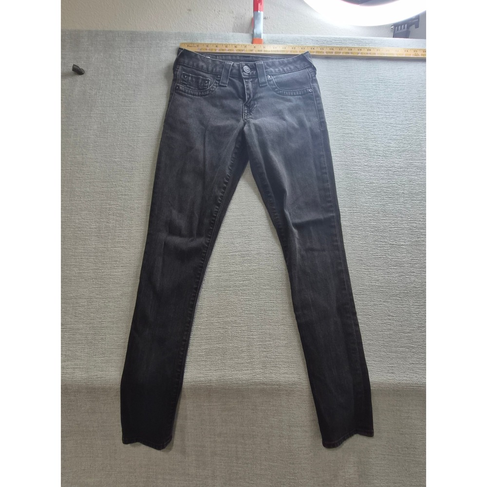 True Religion Halle Skinny Leg Jeans Womens 27 Gray Denim Cotton Everyday Wear